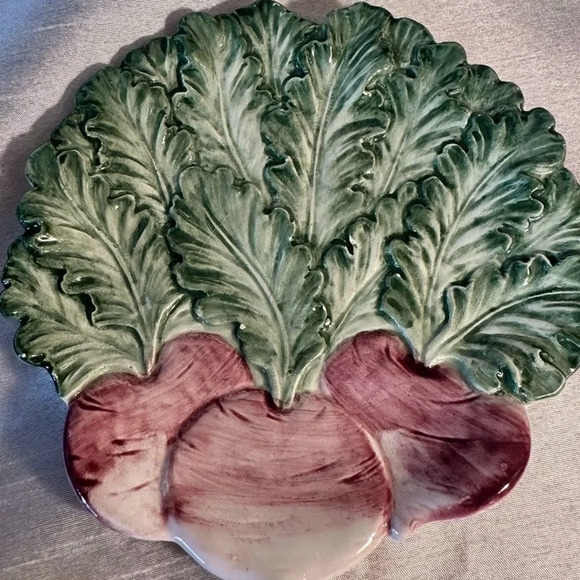 Fits And Floyd Set Of 4 Vintage Radish Salad Plates - Picture 5 of 7